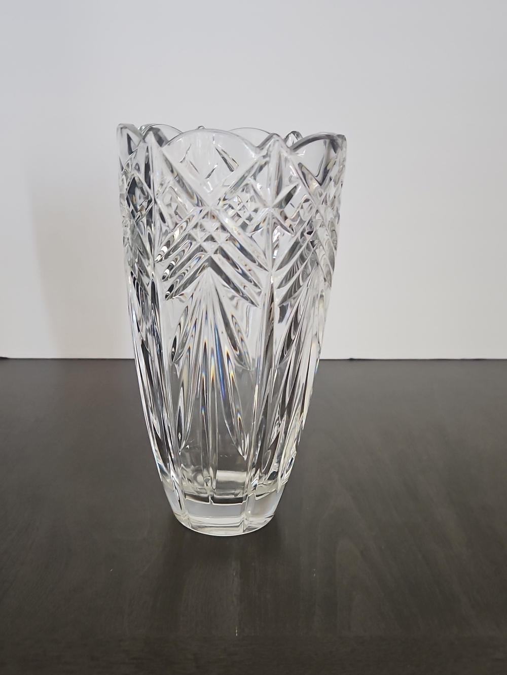 Crystal Cut Glass Vase - Clear